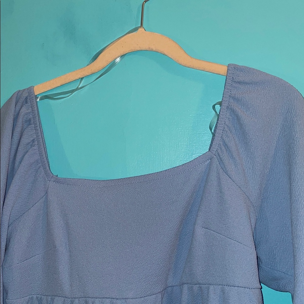 Light Blue Square Neck dress